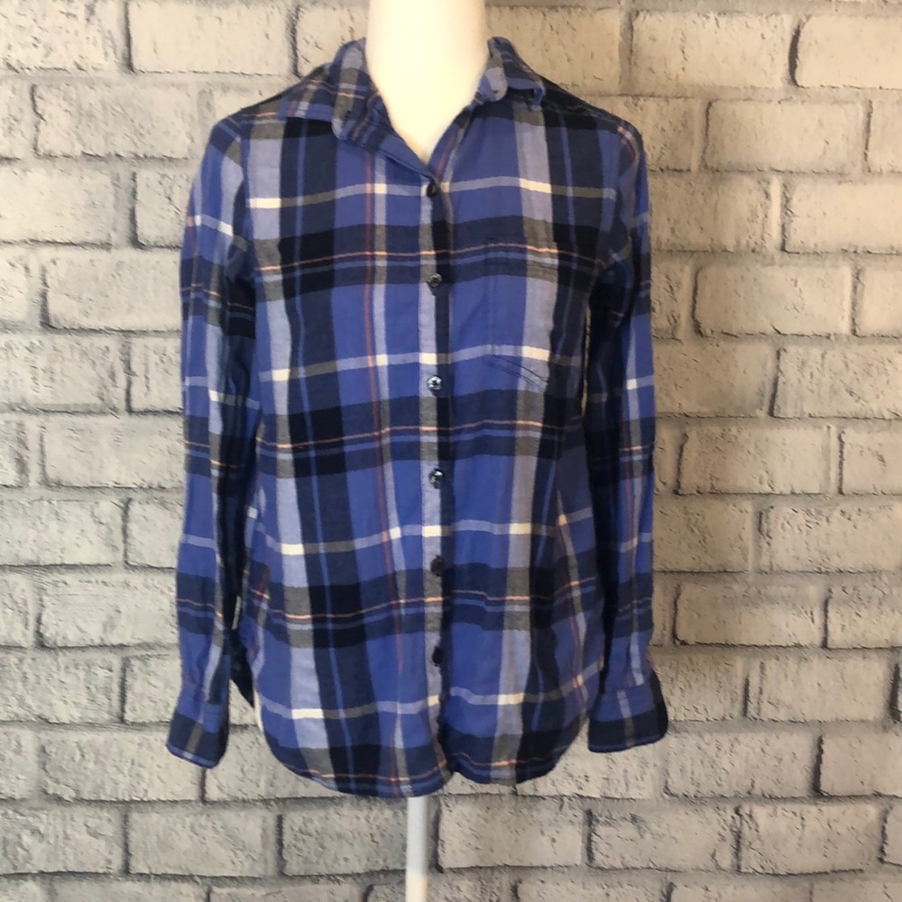 Old Navy Blue Plaid Button Down